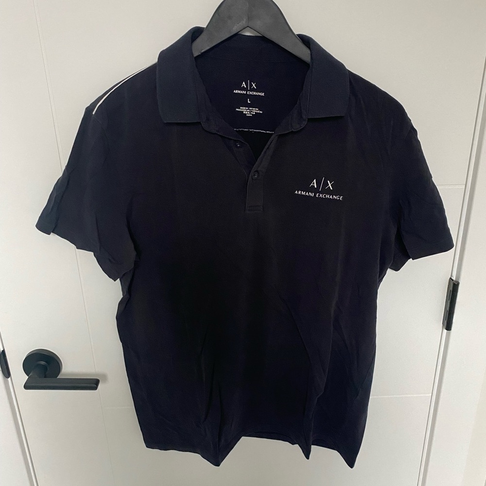 Armani Exchange black polo